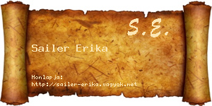 Sailer Erika névjegykártya